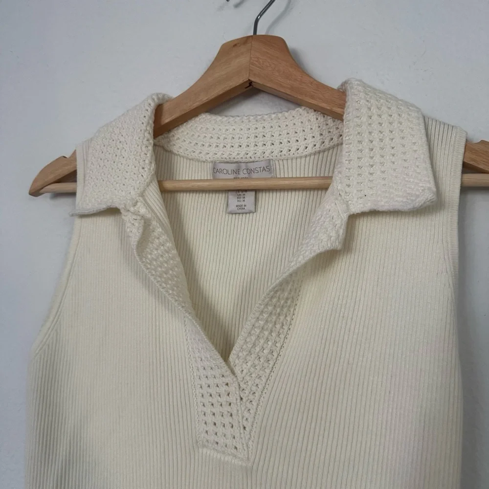 Caroline Constas New York white knit top size M - Picture 3 of 9